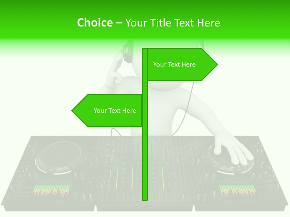 A Person With Headphones On A Dj's Deck PowerPoint Template