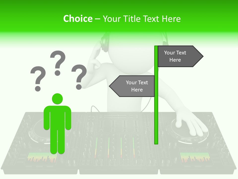 A Person With Headphones On A Dj's Deck PowerPoint Template