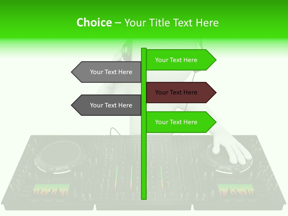 A Person With Headphones On A Dj's Deck PowerPoint Template