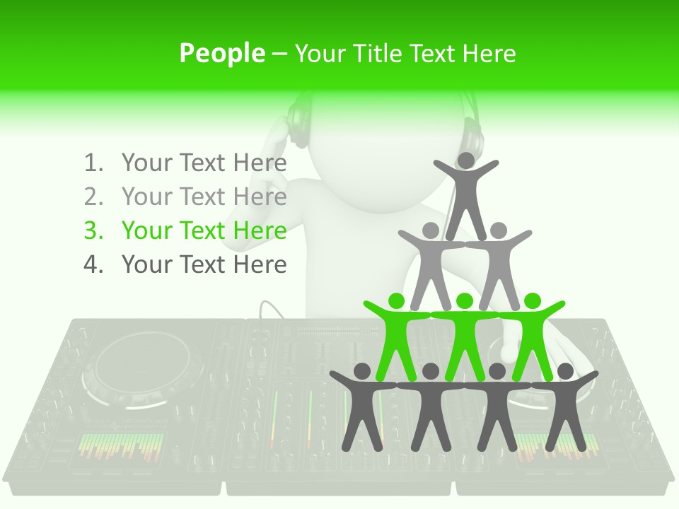 A Person With Headphones On A Dj's Deck PowerPoint Template