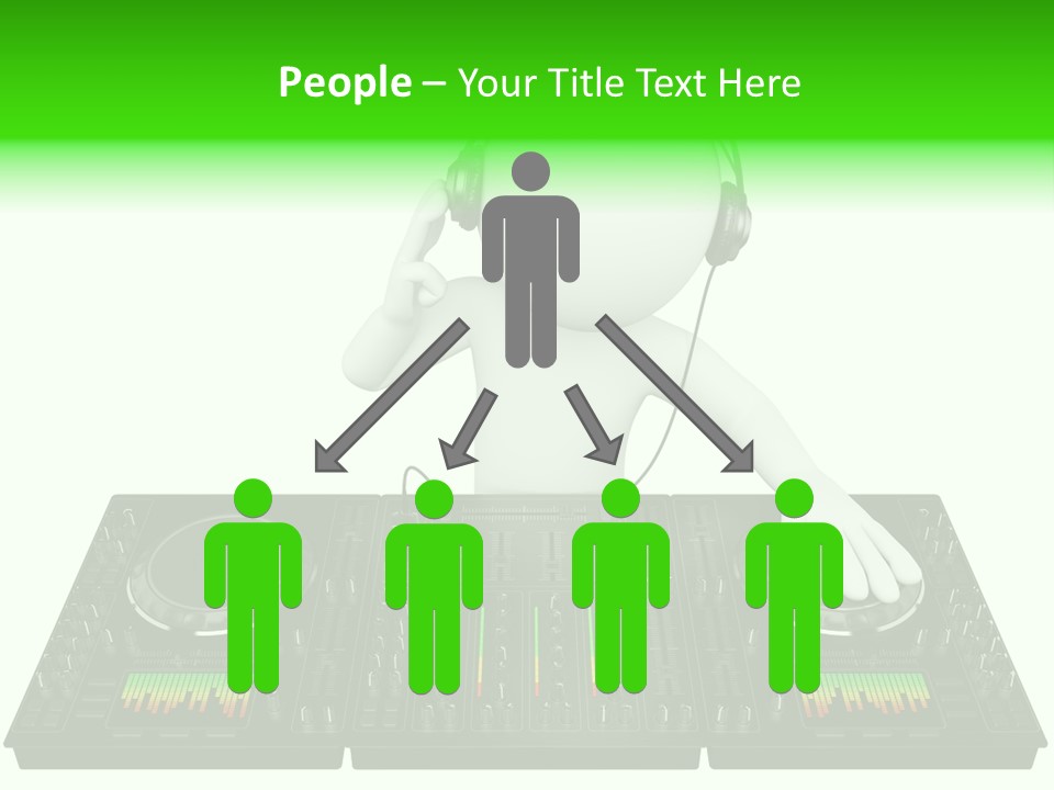 A Person With Headphones On A Dj's Deck PowerPoint Template