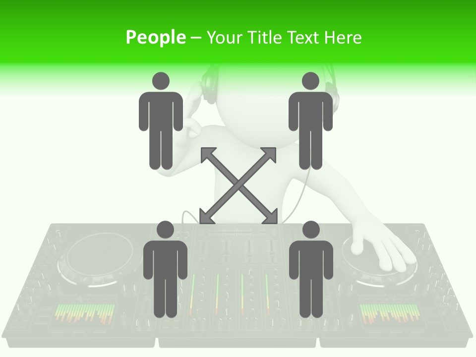 A Person With Headphones On A Dj's Deck PowerPoint Template