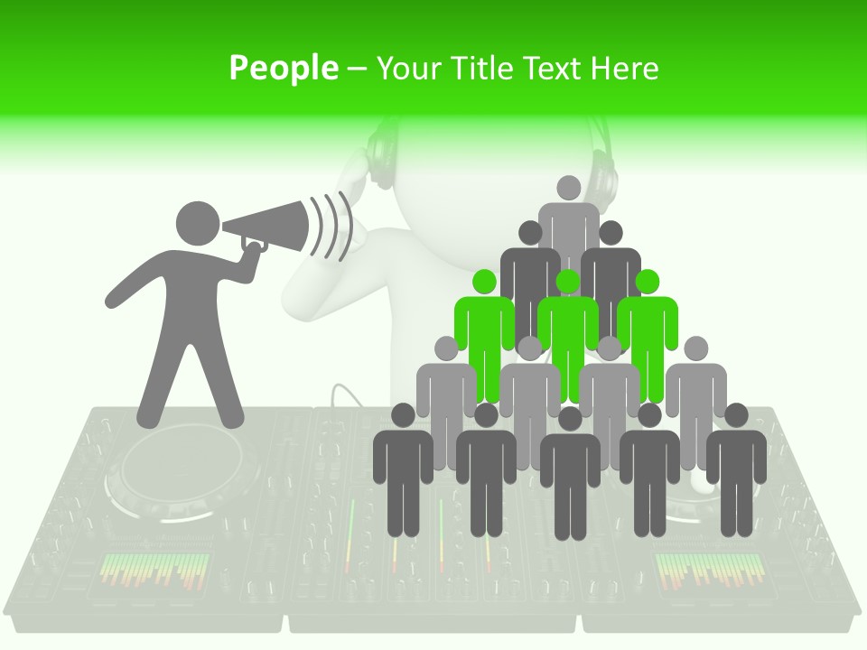 A Person With Headphones On A Dj's Deck PowerPoint Template