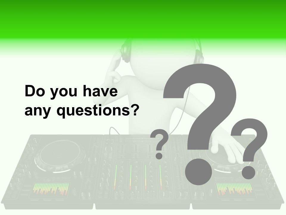 A Person With Headphones On A Dj's Deck PowerPoint Template