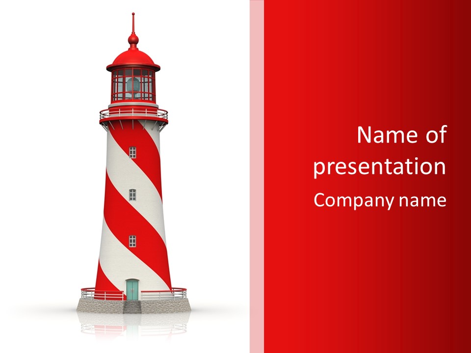 Lamp Lighthouse Harbor PowerPoint Template