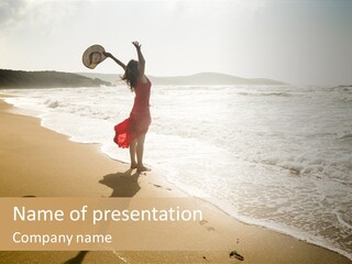 Woman Beautiful Sunlight PowerPoint Template