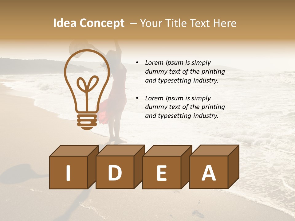 Woman Beautiful Sunlight PowerPoint Template