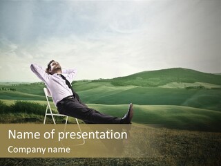 Vacation Lying Boy PowerPoint Template