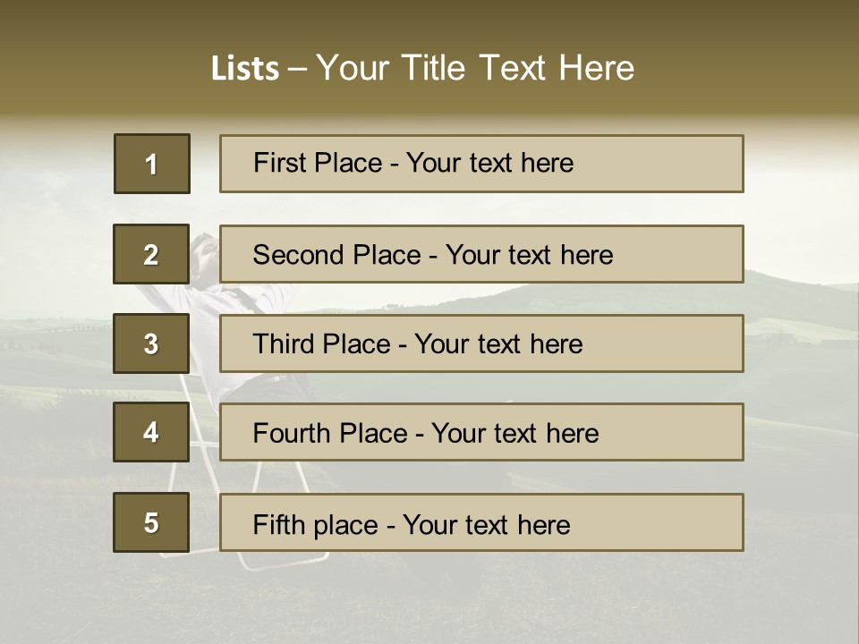 Vacation Lying Boy PowerPoint Template