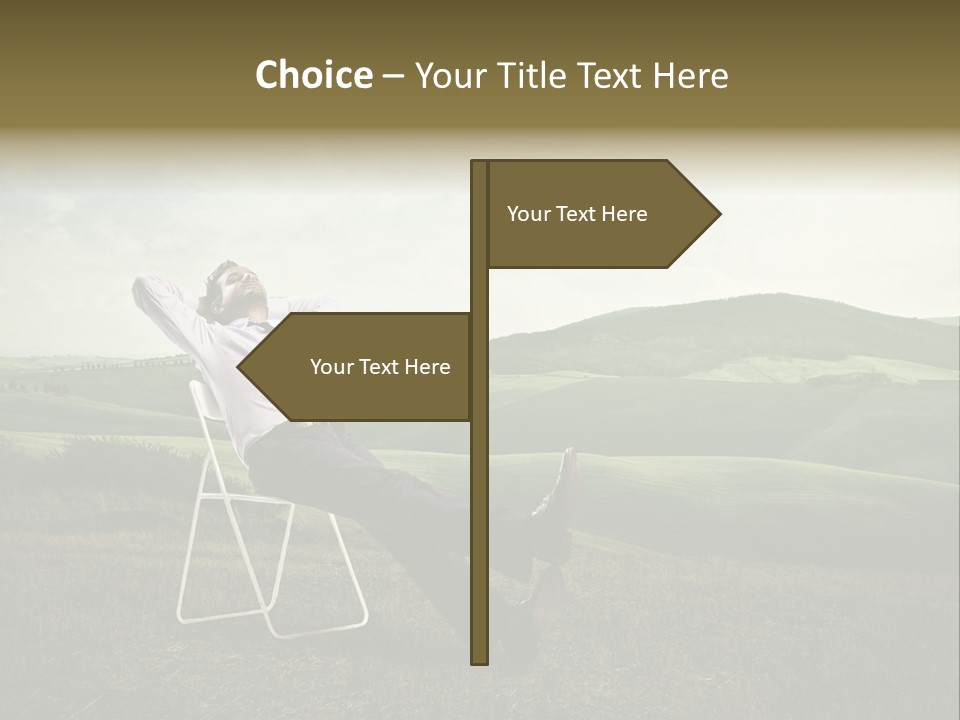 Vacation Lying Boy PowerPoint Template