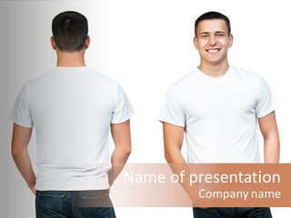 Clothing T Shirt White Beauty PowerPoint Template