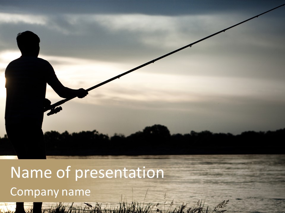 Lure Silhouette Lake PowerPoint Template