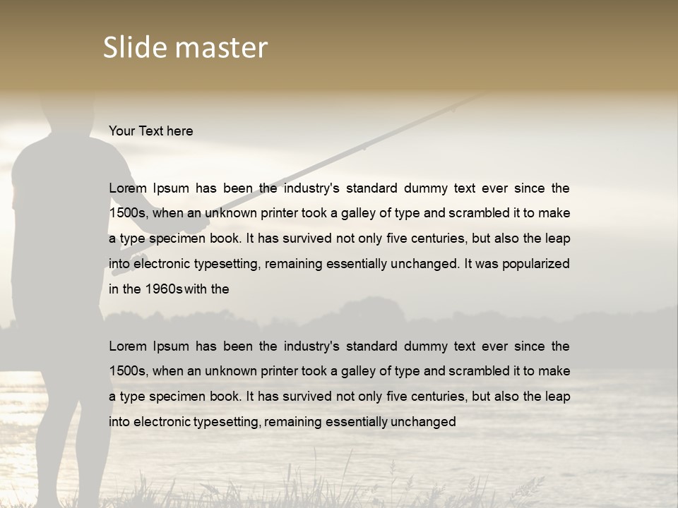 Lure Silhouette Lake PowerPoint Template