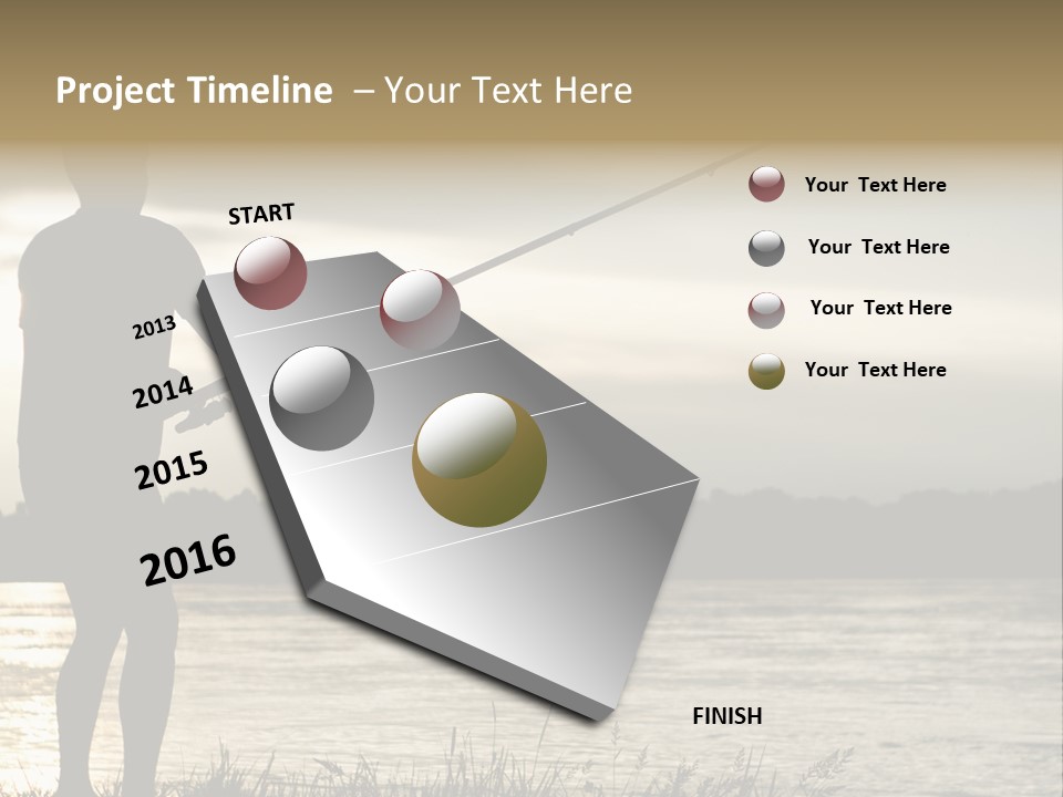 Lure Silhouette Lake PowerPoint Template