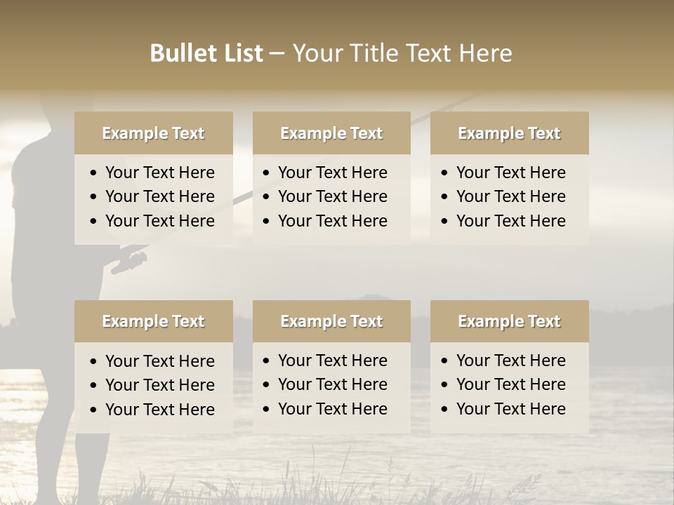 Lure Silhouette Lake PowerPoint Template