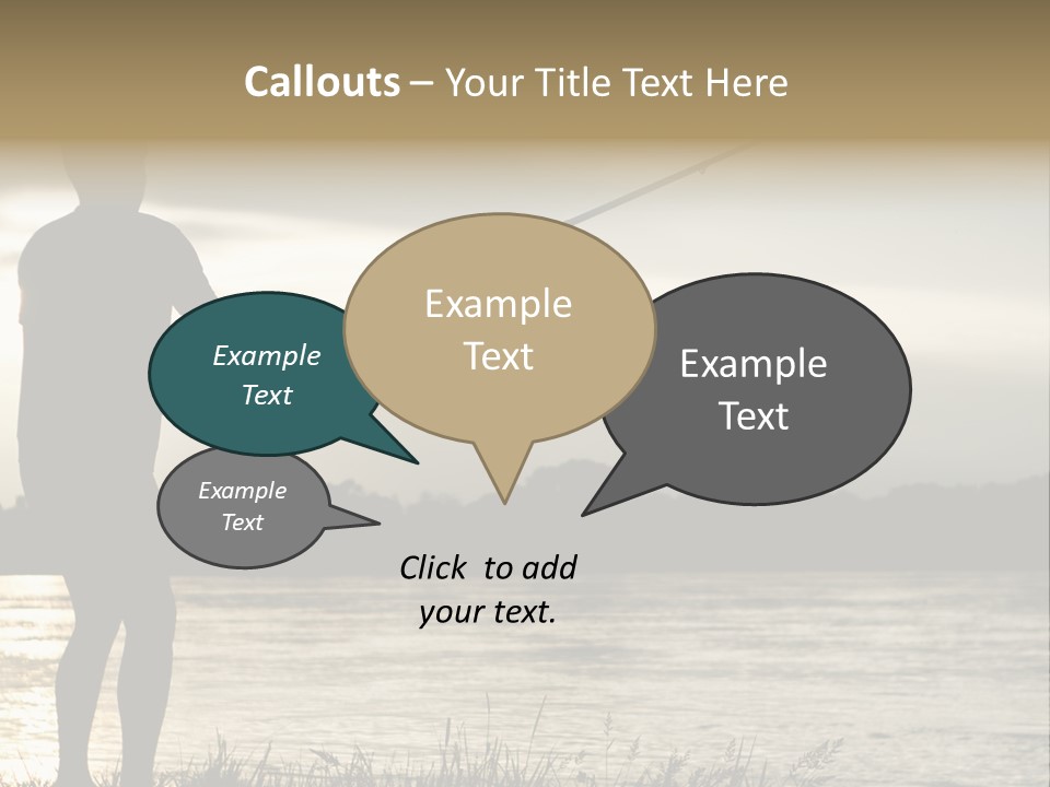 Lure Silhouette Lake PowerPoint Template