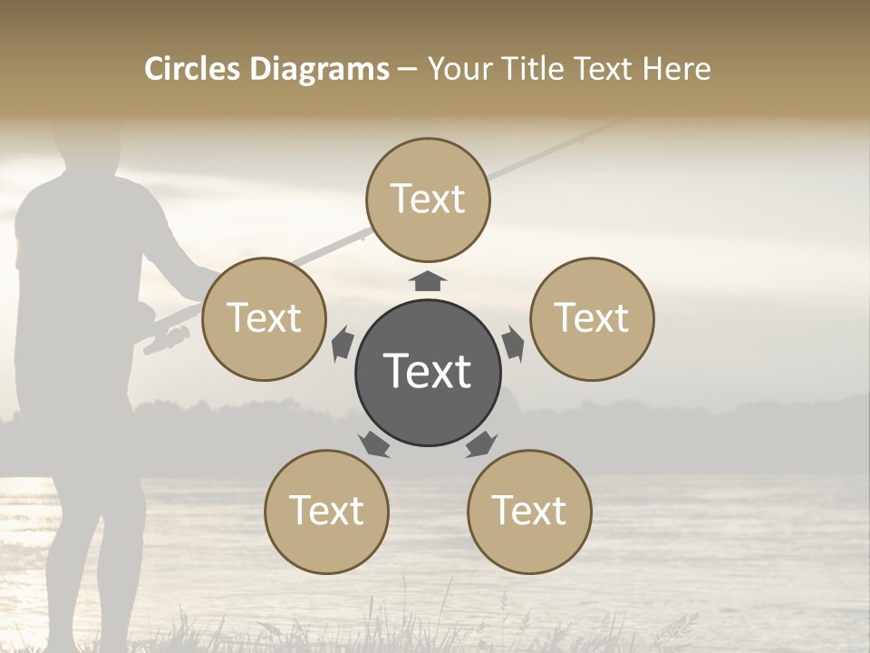 Lure Silhouette Lake PowerPoint Template