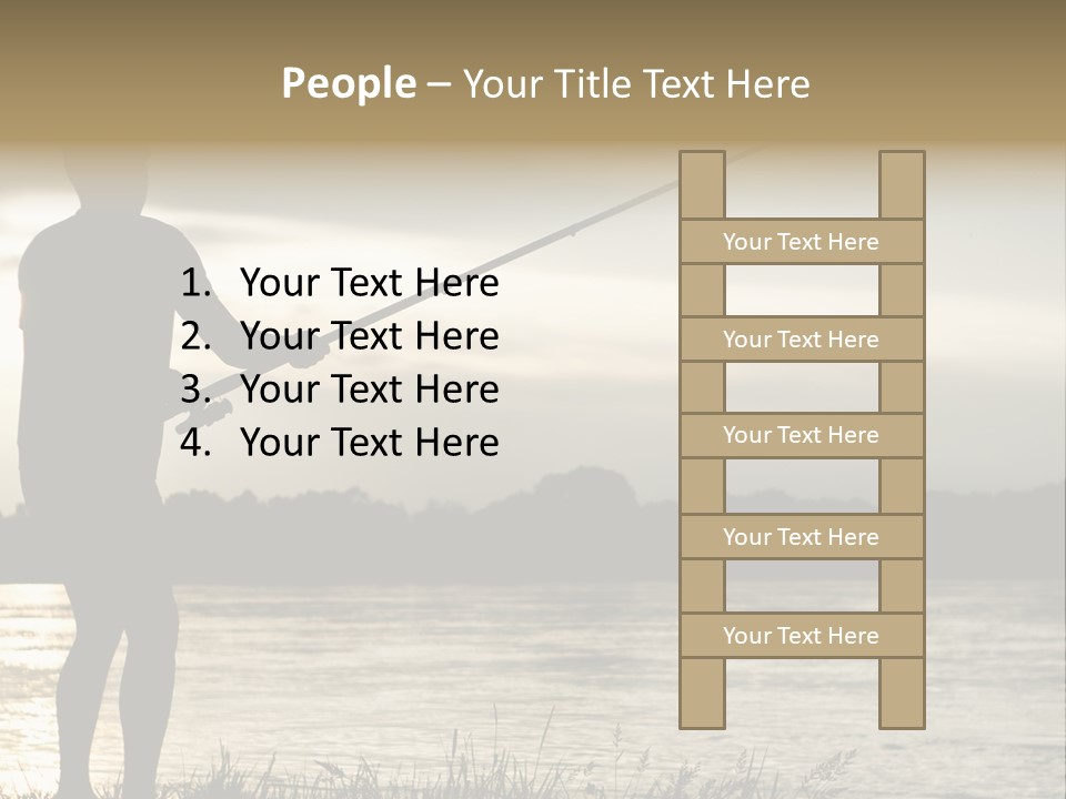 Lure Silhouette Lake PowerPoint Template