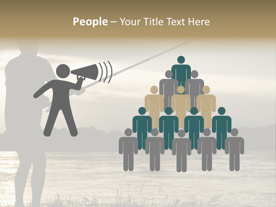 Lure Silhouette Lake PowerPoint Template