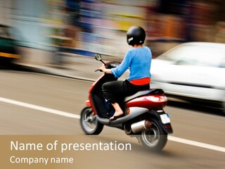 Scooter Transport Modern PowerPoint Template