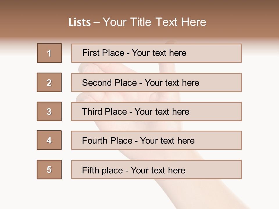 Smartphone Finger Front View PowerPoint Template