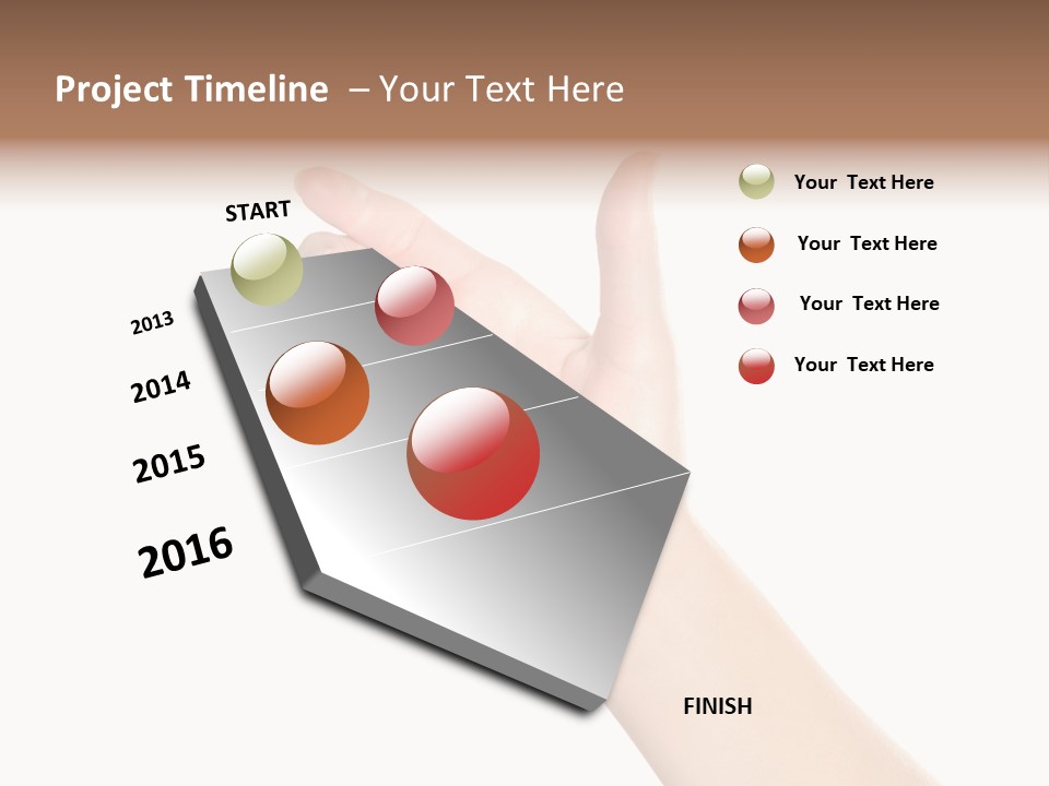 Smartphone Finger Front View PowerPoint Template