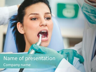 Tooth Woman Drilling PowerPoint Template