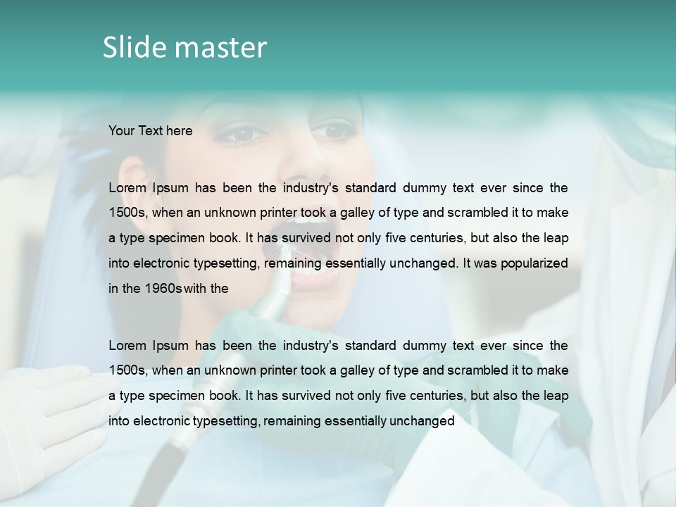 Tooth Woman Drilling PowerPoint Template