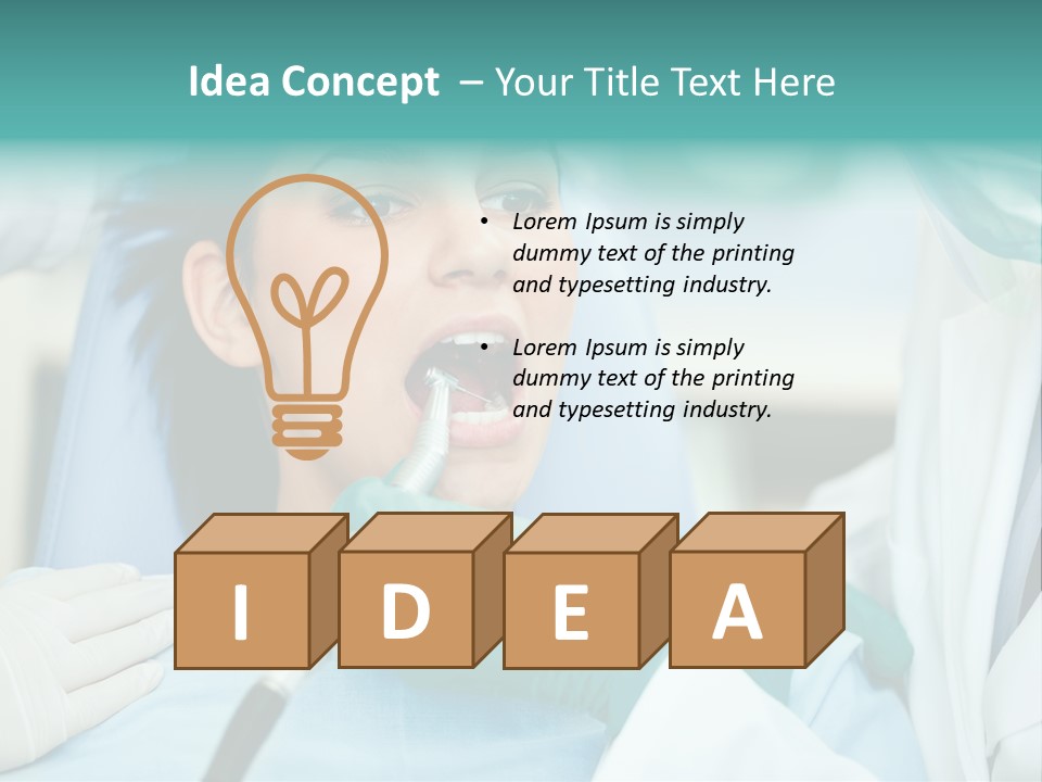 Tooth Woman Drilling PowerPoint Template