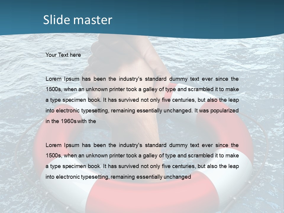 Red Protection Hands PowerPoint Template