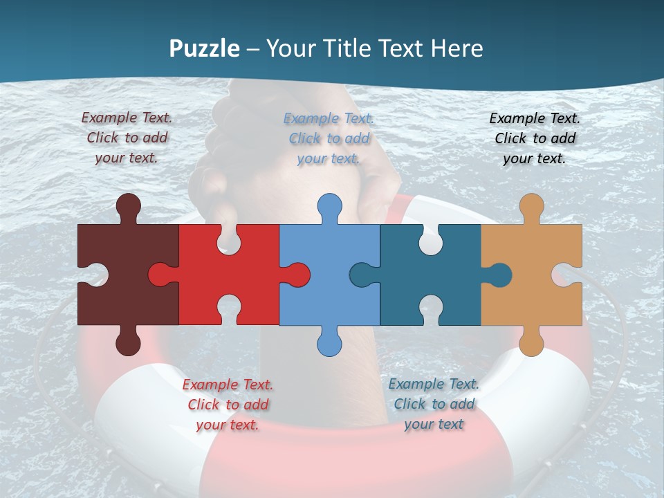 Red Protection Hands PowerPoint Template