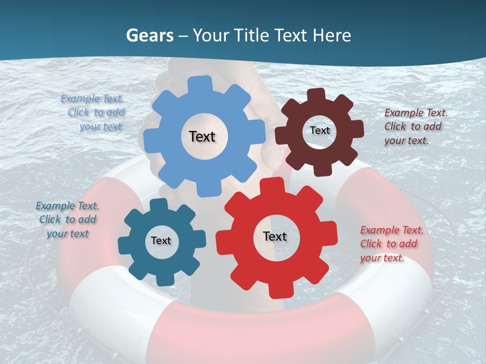 Red Protection Hands PowerPoint Template