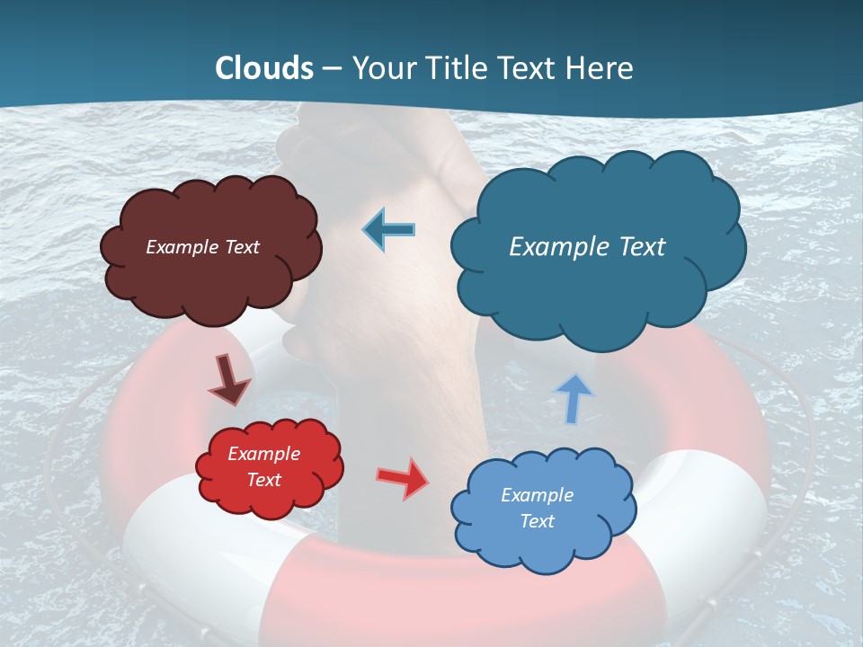Red Protection Hands PowerPoint Template
