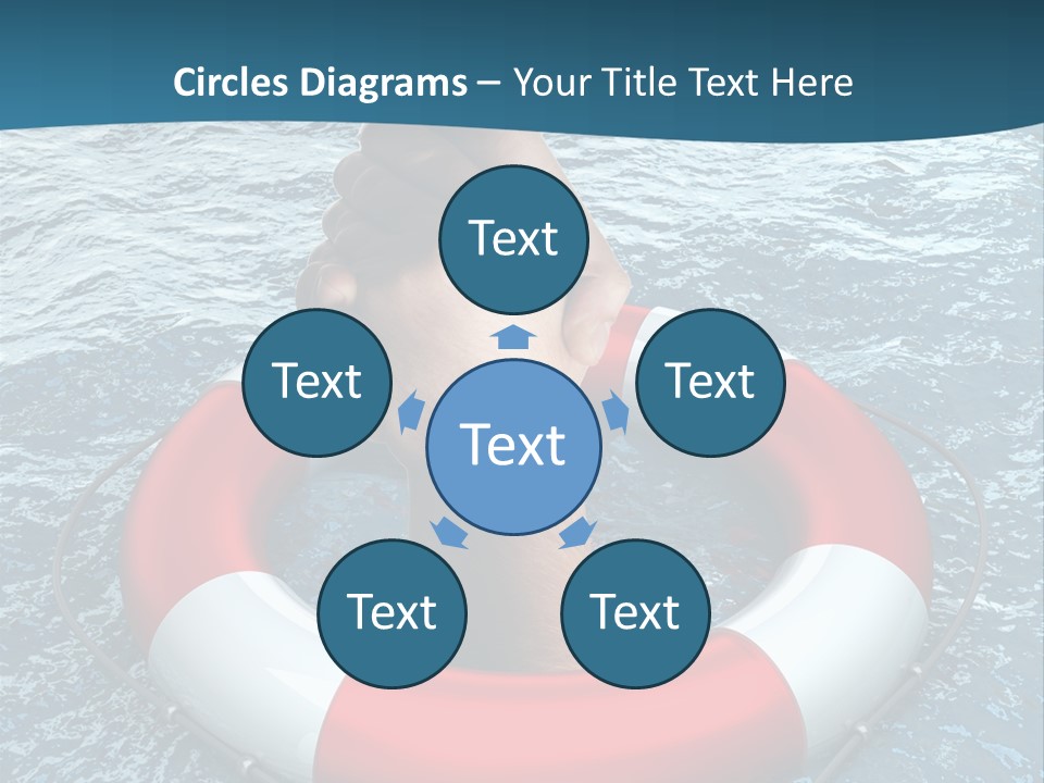 Red Protection Hands PowerPoint Template