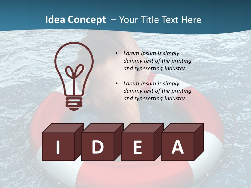 Red Protection Hands PowerPoint Template