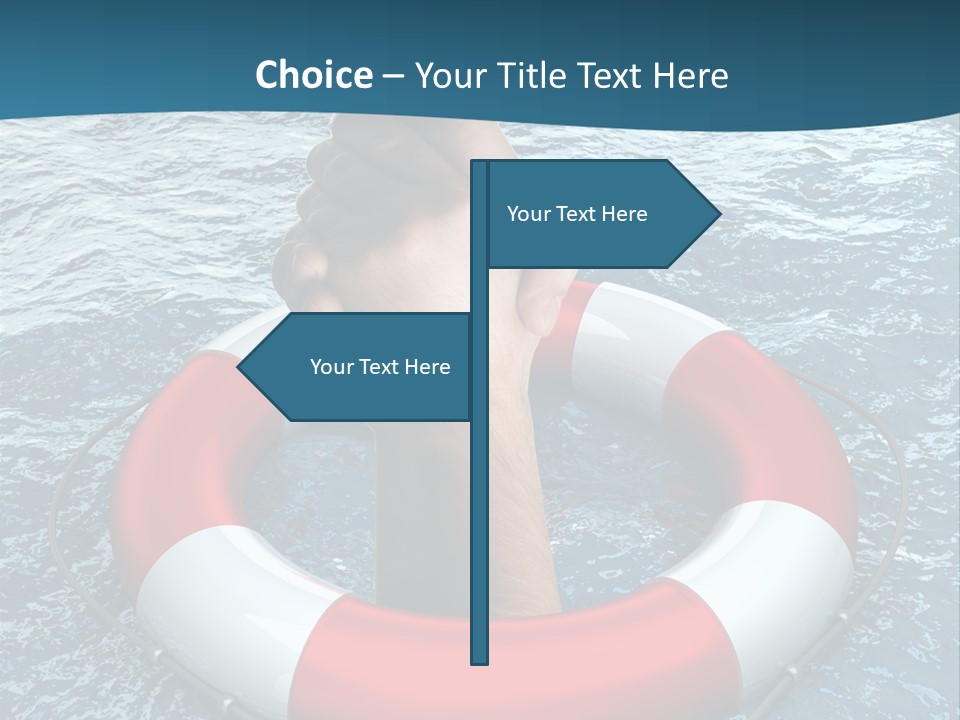 Red Protection Hands PowerPoint Template