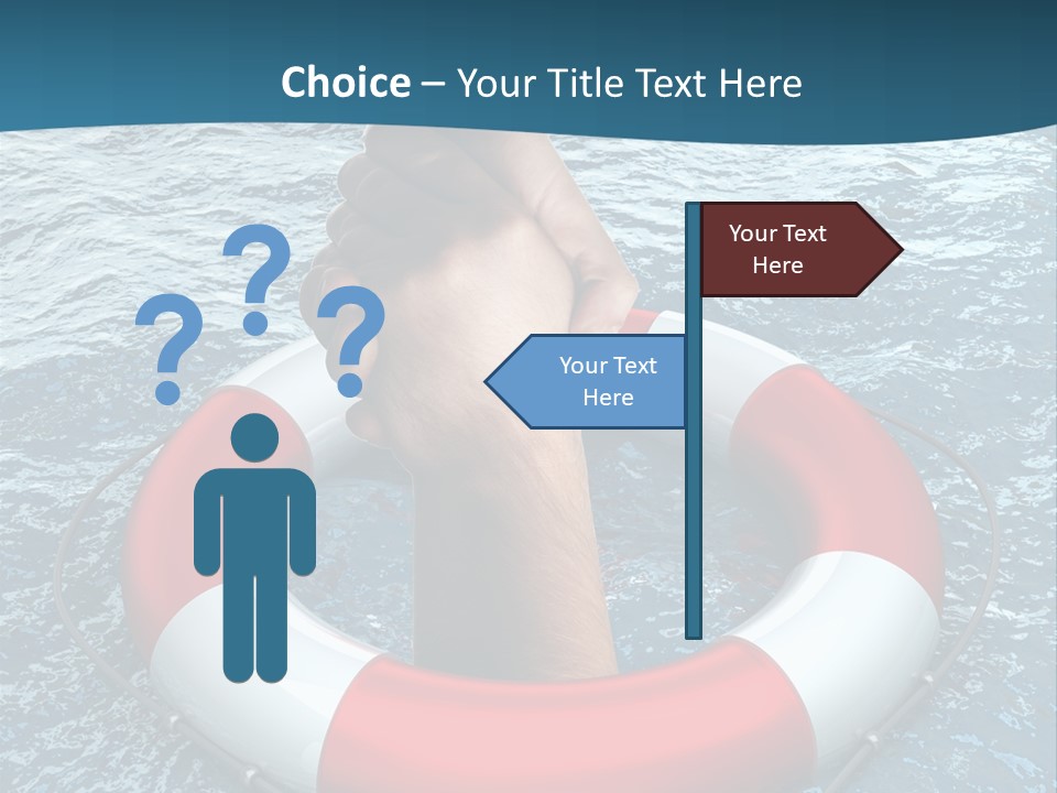 Red Protection Hands PowerPoint Template