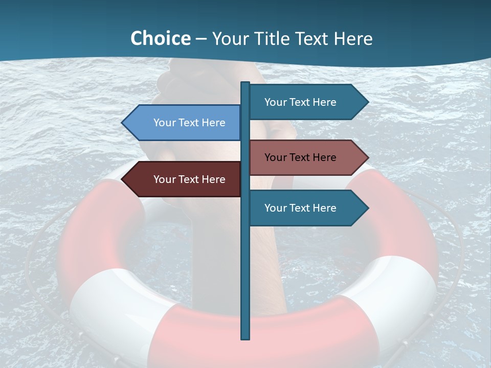 Red Protection Hands PowerPoint Template