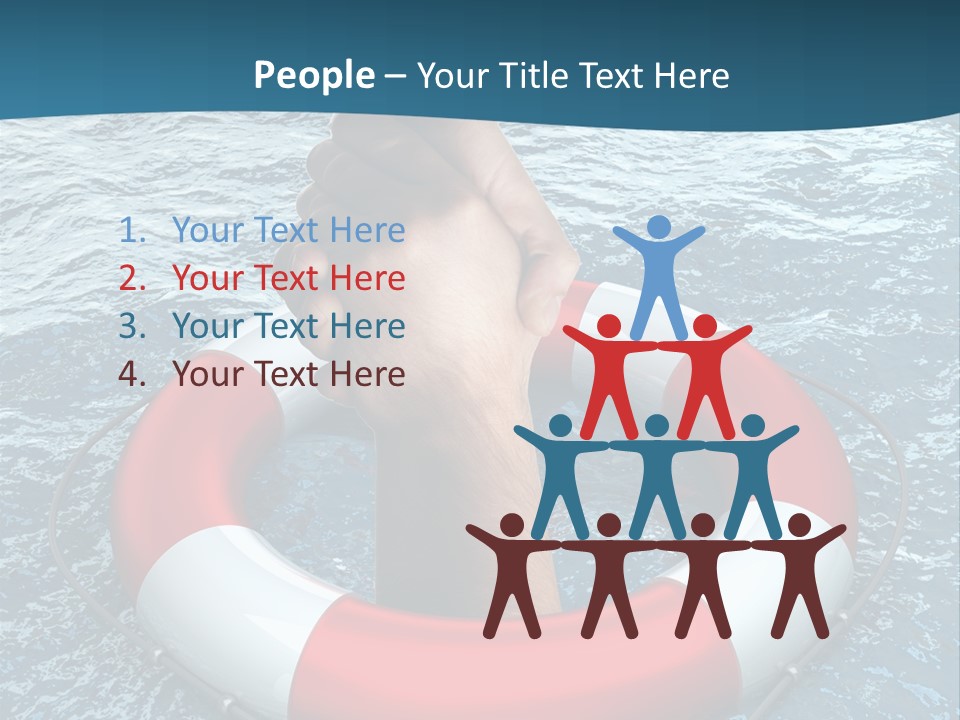 Red Protection Hands PowerPoint Template