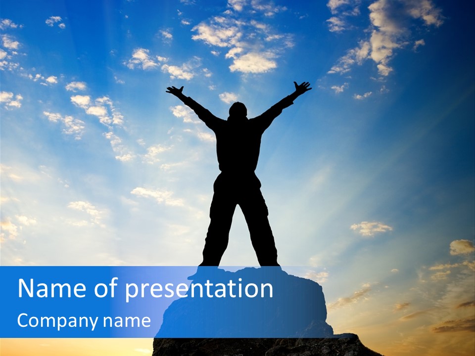 Blue Stand Icon PowerPoint Template