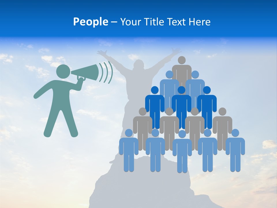 Blue Stand Icon PowerPoint Template