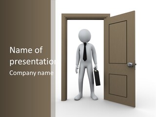 Businesspeople Business Entrance PowerPoint Template