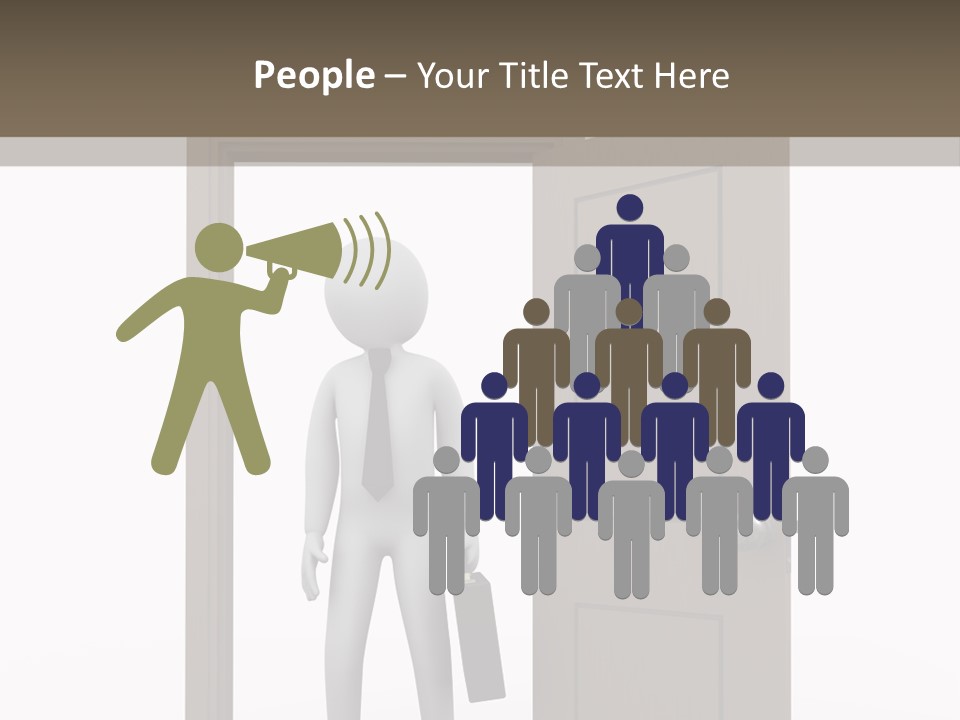 Businesspeople Business Entrance PowerPoint Template