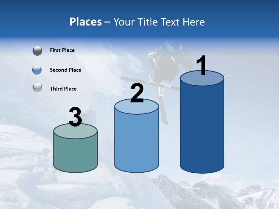 Skier Recreation Sky PowerPoint Template