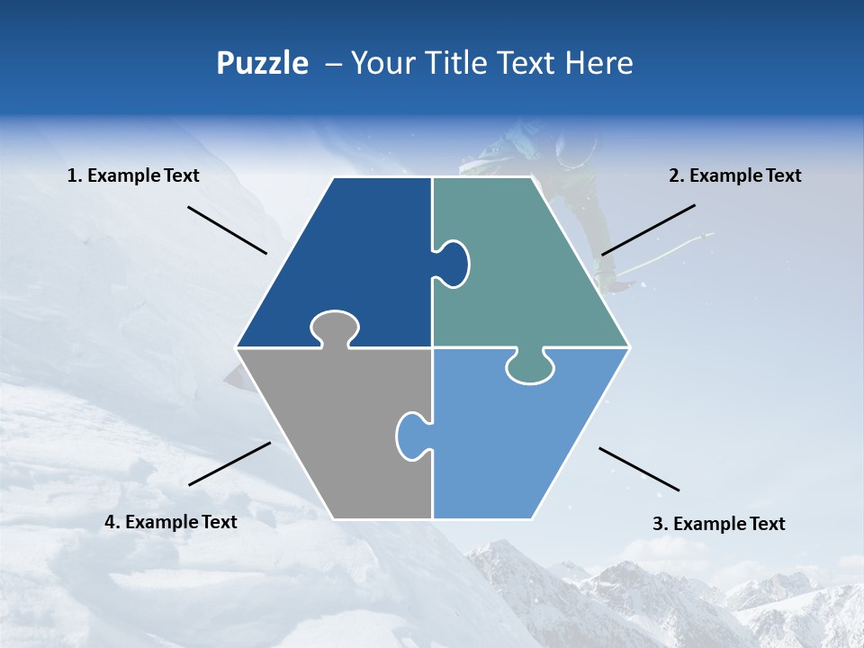 Skier Recreation Sky PowerPoint Template