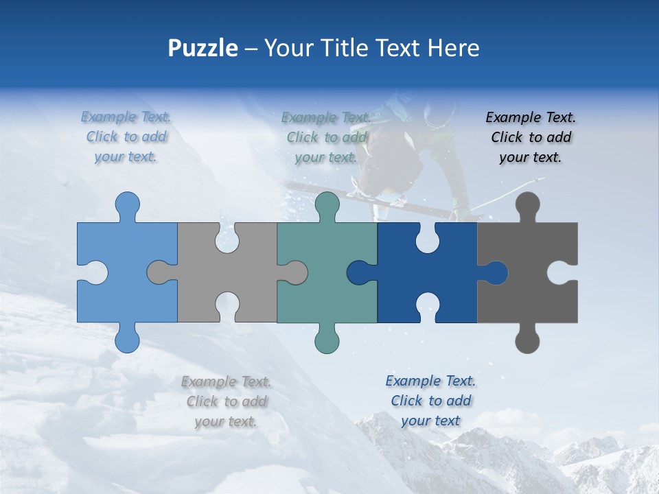 Skier Recreation Sky PowerPoint Template