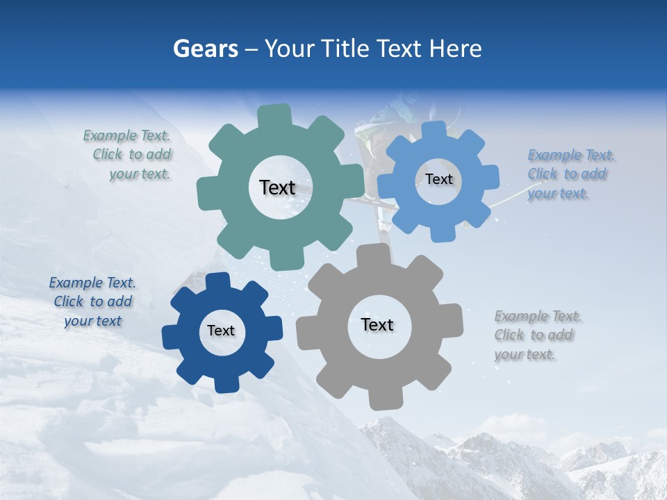 Skier Recreation Sky PowerPoint Template