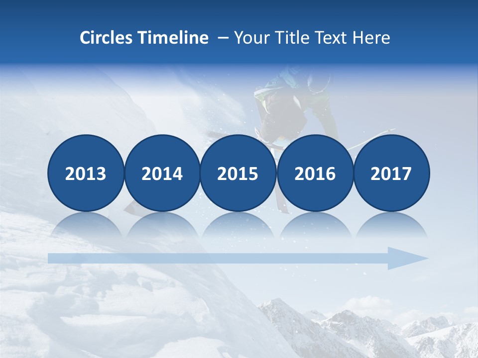 Skier Recreation Sky PowerPoint Template