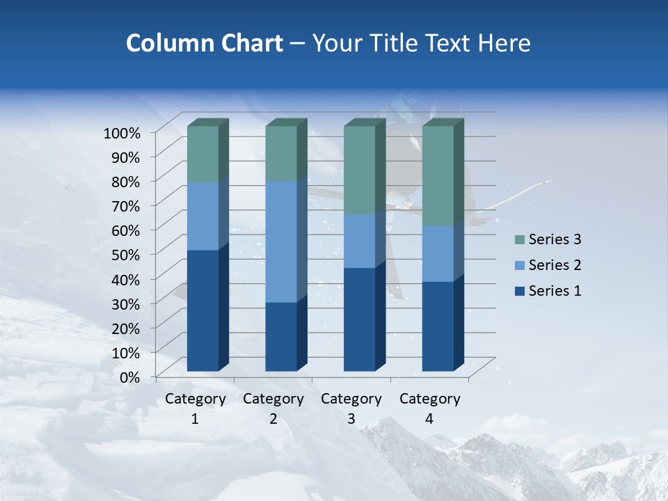 Skier Recreation Sky PowerPoint Template