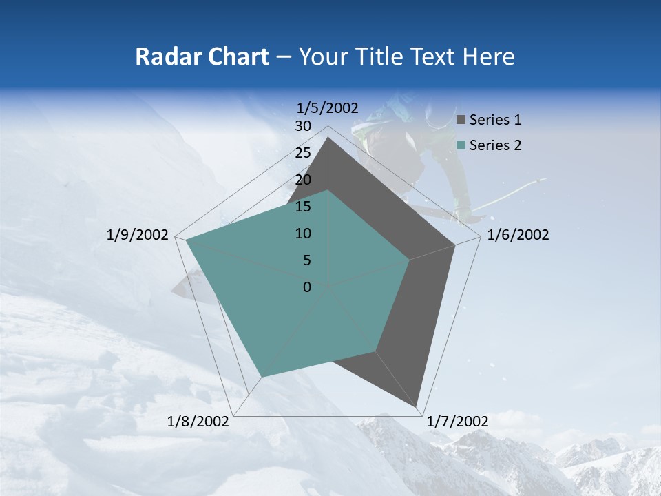 Skier Recreation Sky PowerPoint Template